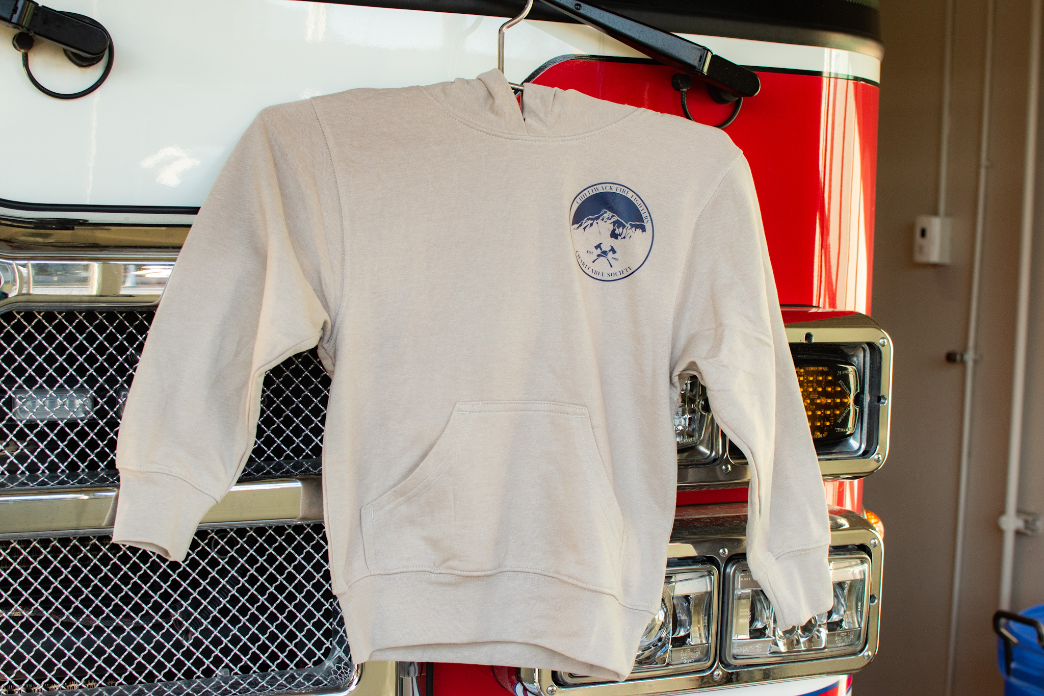 Youth Pull Over Hoodie Sand - Image 1