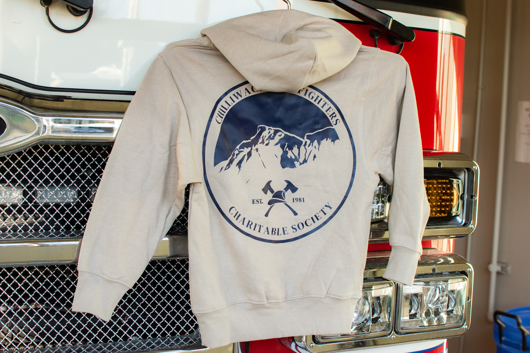 Youth Pull Over Hoodie Sand - Image 2